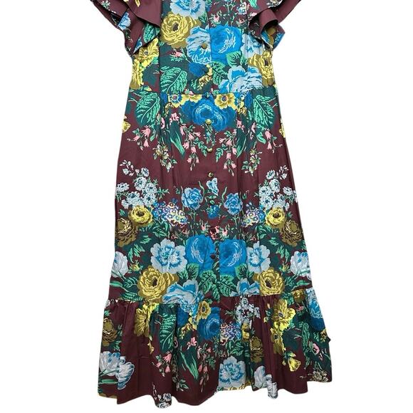 Tuckernuck Alice Midi Dress Merlot Sharp Floral Size XS Brand New - Picture 5 of 13
